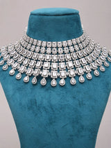 Mint, Pink and White Stone Bridal Necklace and Earrings Set