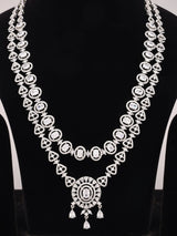 Geometric Cut Green Pink and White Stone Necklace and Earrings Set