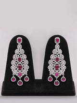 Pink and White Stone Multi Strand Bridal Necklace Set with Maang Tikka