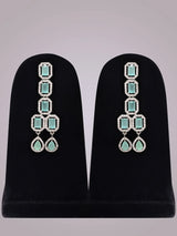 Sea Green Stone Multi Strand Necklace and Earrings Set