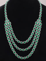 Multi-Strand Square Cut Crystal Necklace Set with Maang Tikka