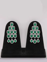 Multi-Strand Square Cut Crystal Necklace Set with Maang Tikka