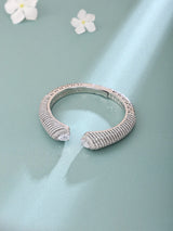 Emerald Green and White Stone Studded Brass Kada Bangle