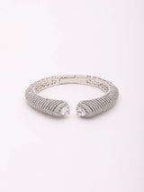 Emerald Green and White Stone Studded Brass Kada Bangle