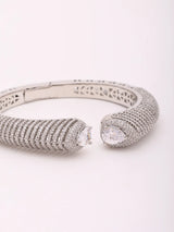 Emerald Green and White Stone Studded Brass Kada Bangle