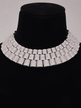Cubic Zirconia Link Chain Necklace and Earrings Set