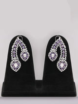 Amethyst Teardrop Cubic Zirconia Brass Necklace Set