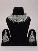 Mint Green American Diamond Choker and Earring Set
