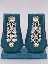 Sea Green and White Stone Studded Bridal Choker and Earrings Set