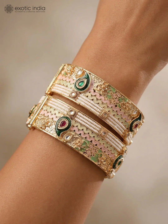 Meenakari Openable Bridal Bangles in Brass (Pair)