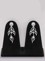 Vine Motif Black and Pink Crystal Necklace Set with Earrings
