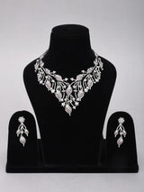 Vine Motif Black and Pink Crystal Necklace Set with Earrings