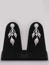 Vine Motif Black and Pink Crystal Necklace Set with Earrings