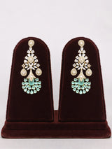 Purple and Sea Green Floral Cubic Zirconia Necklace Set with Earrings