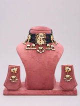 Lord Krishna Kundan Lacquer Multi Strand Necklace and Earring Set