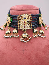 Lord Krishna Kundan Lacquer Multi Strand Necklace and Earring Set