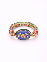 Meenakari Lacquer Brass Silver Alloy Openable Bangles