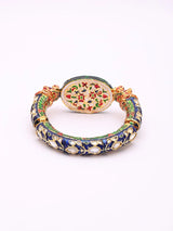 Meenakari Lacquer Brass Silver Alloy Openable Bangles