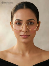 Floral Stone Studded Brass Bridal Maang Tikka