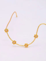 Floral Stone Studded Brass Bridal Maang Tikka