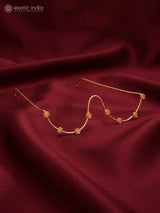 Floral Stone Studded Brass Bridal Maang Tikka
