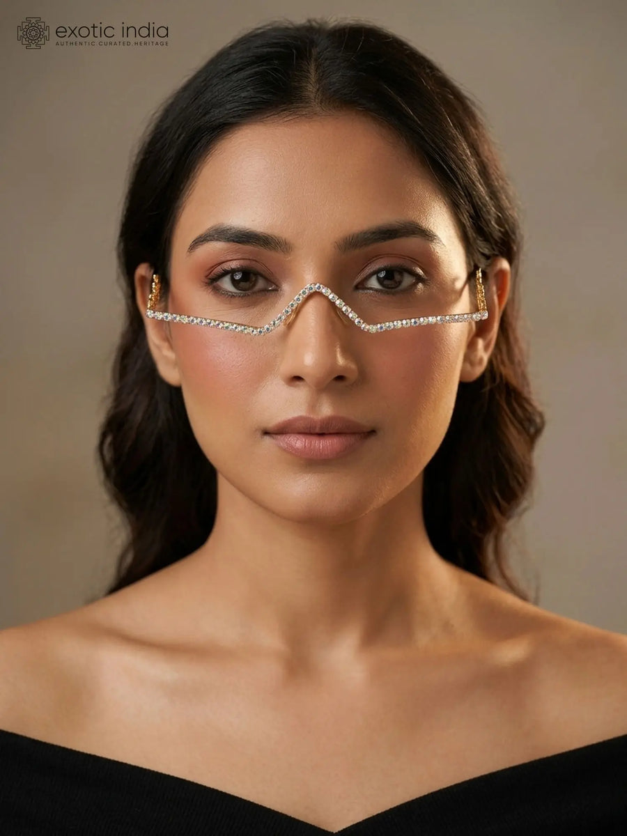 Stone Studded V Shape Brass Festive Maang Tikka