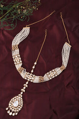 Kundan Pearl Multi-Strand Bridal Matha Patti Maang Tikka