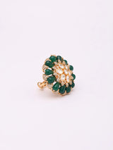 Beaded Floral Kundan Stone Studded Adjustable Ring