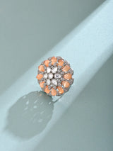 Beaded Floral Kundan Stone Studded Adjustable Ring