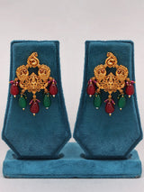 Temple Jewellery Lakshmi and Peacock Brass Necklace Set