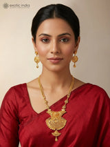 Temple Jewellery Gold Plated Copper Necklace and Earrings Set