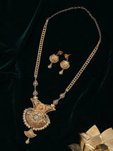Temple Jewellery Gold Plated Copper Necklace and Earrings Set