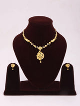 Kundan Stone Studded Gold Plated Necklace and Earrings Set