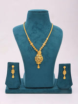 Floral Cluster Gold Plated Copper Pendant Necklace and Earrings Set