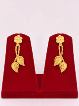 Copper and Gold Plated Leaf Motif Necklace and Earrings Set