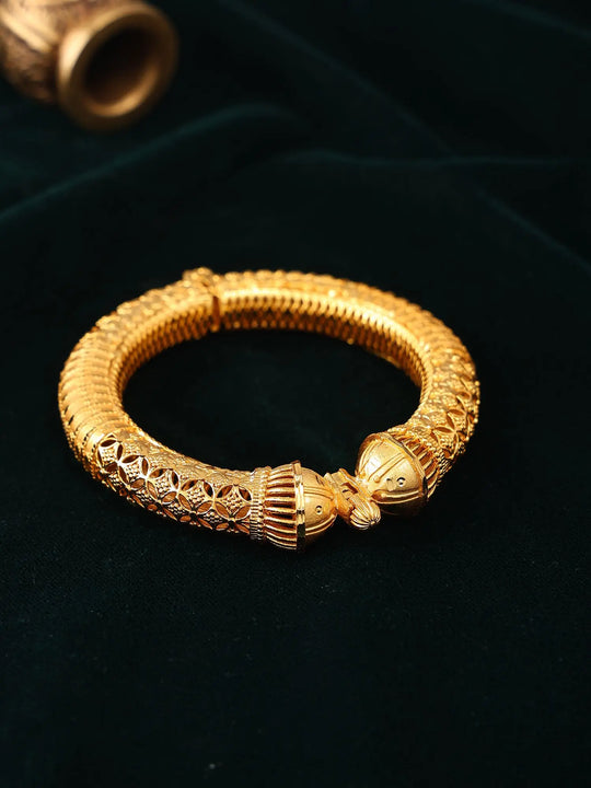 Handcrafted Gold Plated Copper Openable Bangle