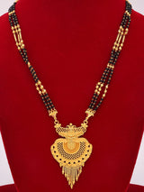 Traditional Triple Chain Copper Gold-Plated Mangalsutra Necklace