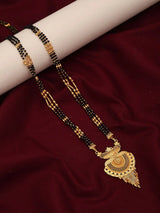 Traditional Triple Chain Copper Gold-Plated Mangalsutra Necklace