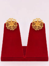 Floral Gold Plated Copper Choker and Earrings Set