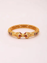 Peacock and Floral Meenakari Gold Plated Copper Bangles (Pair)
