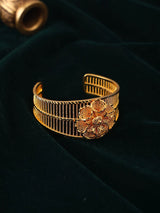 Floral Filigree Gold Plated Copper Cuff Bangle