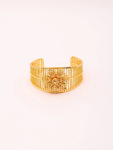 Floral Filigree Gold Plated Copper Cuff Bangle