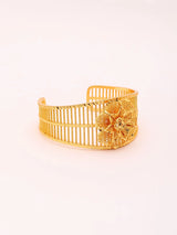 Floral Filigree Gold Plated Copper Cuff Bangle