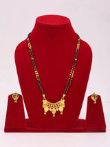 Bridal Gold Plated Copper Mangalsutra Necklace and Earrings Set