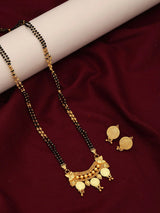 Bridal Gold Plated Copper Mangalsutra Necklace and Earrings Set