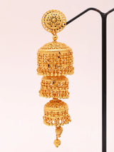 Tiered Gold Plated Chandelier Drop Earrings in Copper