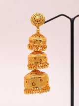 Cascading Triple Layer Gold Plated Chandelier Drop Earrings