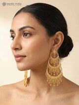 Copper Gold Plated Long Chandbali Earrings