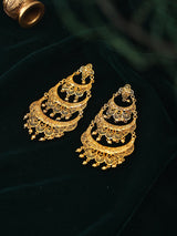 Copper Gold Plated Long Chandbali Earrings
