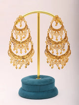 Copper Gold Plated Long Chandbali Earrings
